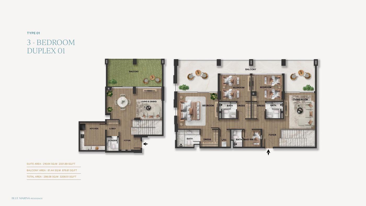 Blue Marina Residence at Dubai Islands Floor plan 4