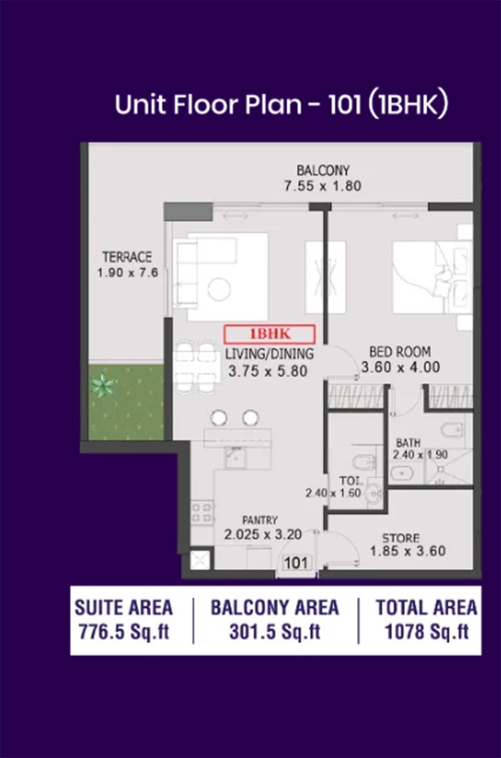 One by Preston at Dubai South Floor plan 2