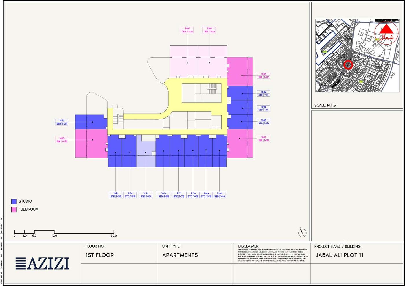 Azizi Rose Jebel Ali Floor plan 3